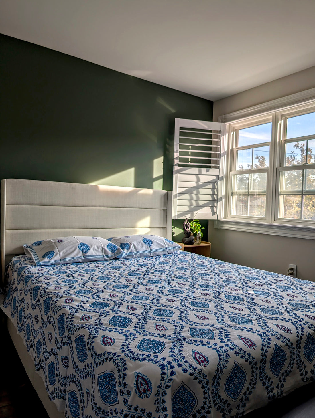 Blue Serenity Bed Set – 100% Cotton Block Print Bed Set