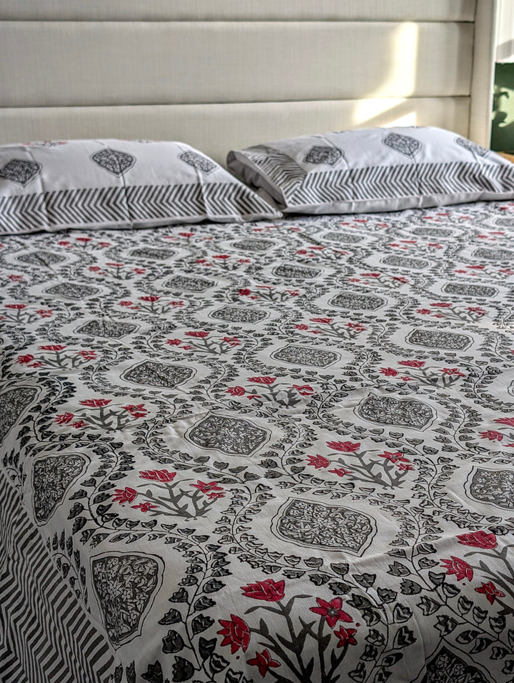 Artistic River Bed Set – 100% Cotton Block Print Bed Set