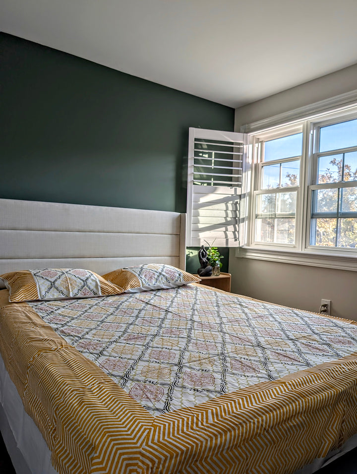 Festival Bloom Bed Set – 100% Cotton Block Print Bed Set